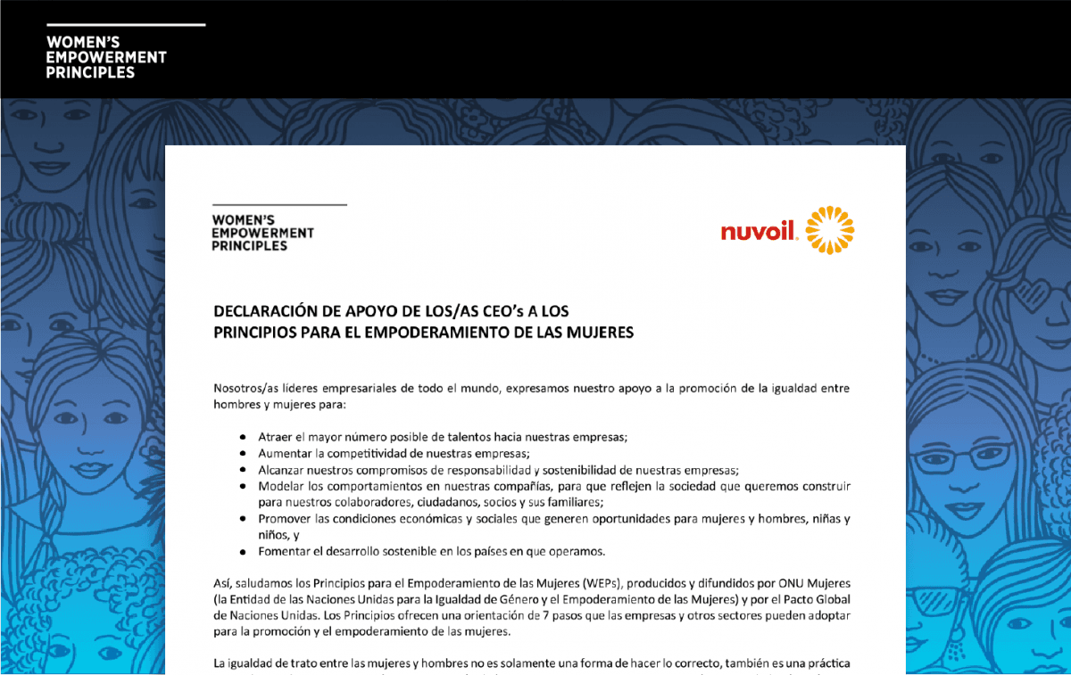 Nuvoil se adhiere a los Principios para el Empoderamiento de las ...