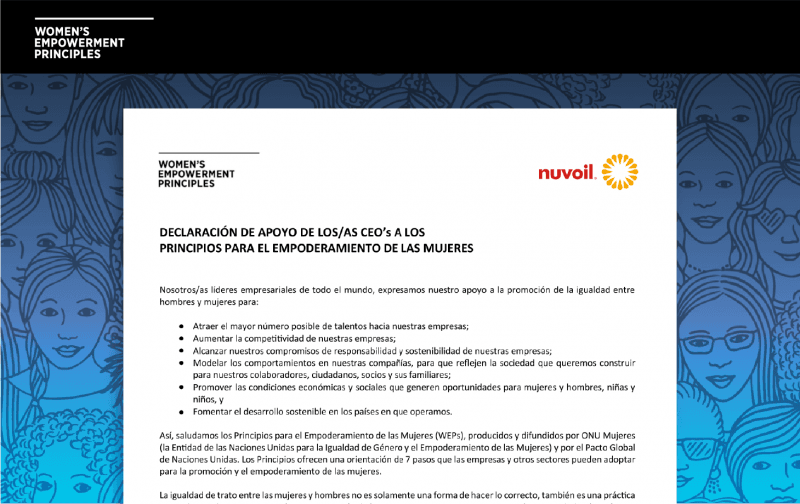 Nuvoil se adhiere a los Principios para el Empoderamiento de las ...